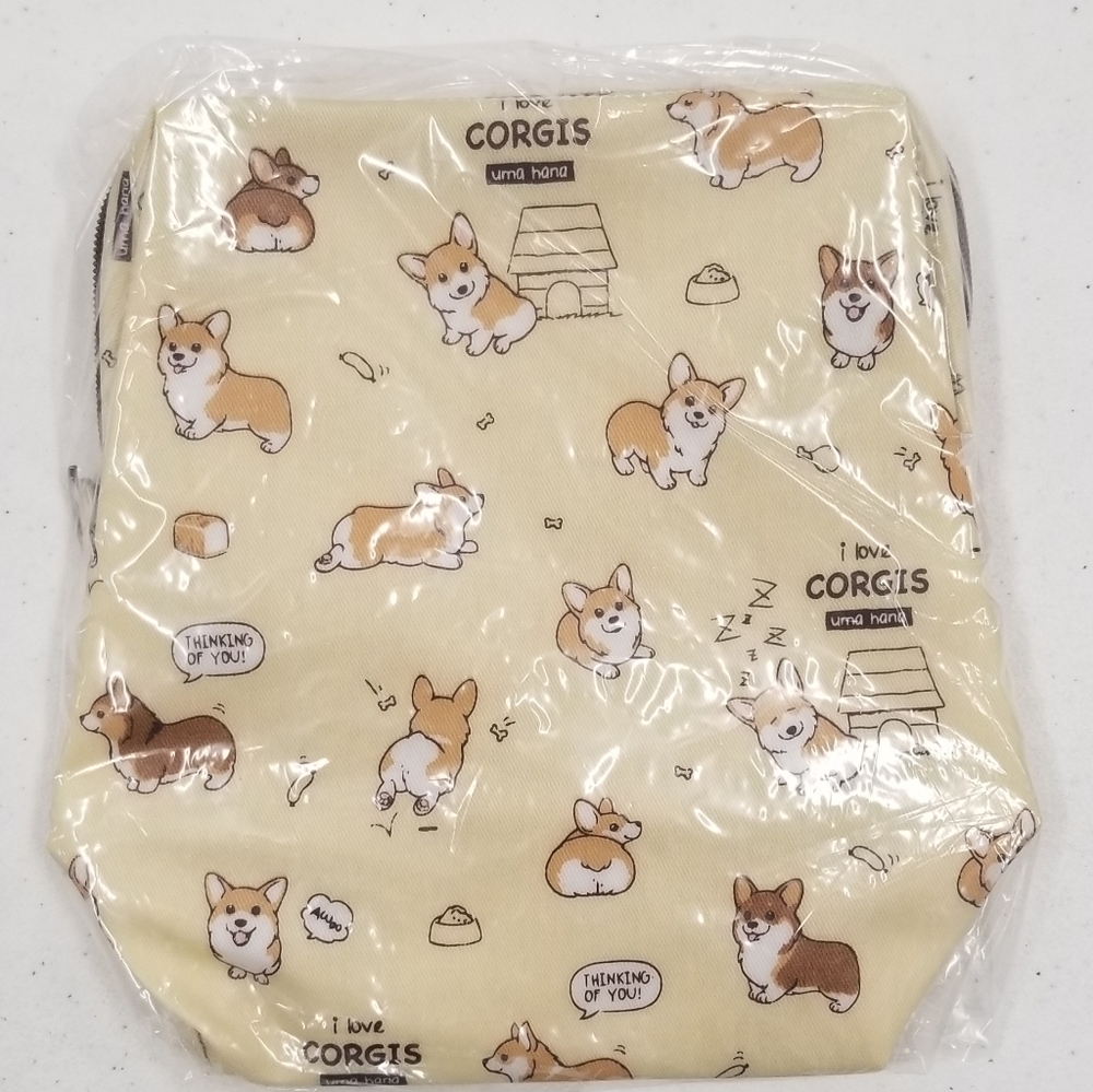 Waterproof Corgi Large Opening Makeup Cosmetic Bag - Picture 12 of 16